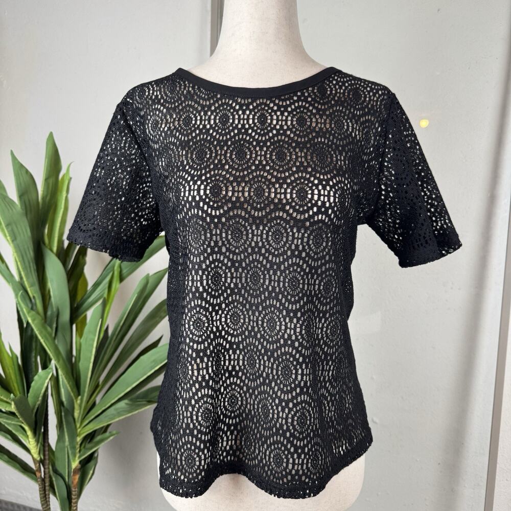 Crochet‎ Black Shirt S/M
